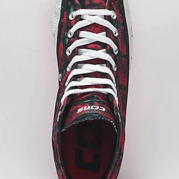 Converse Unisex Black w/red Roses High Top Sneakers - Picture 11 of 12